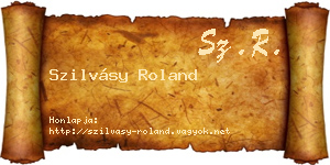 Szilvásy Roland névjegykártya
