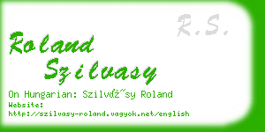 roland szilvasy business card